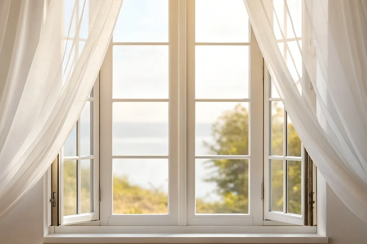 Havalandırılan yeni boyanmış ferah bir oda.