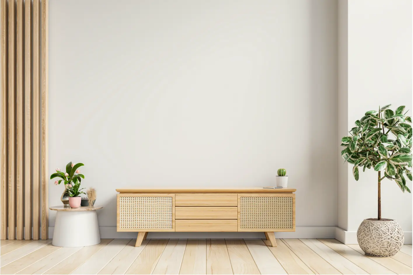 Ahşap TV arkası panel uygulaması