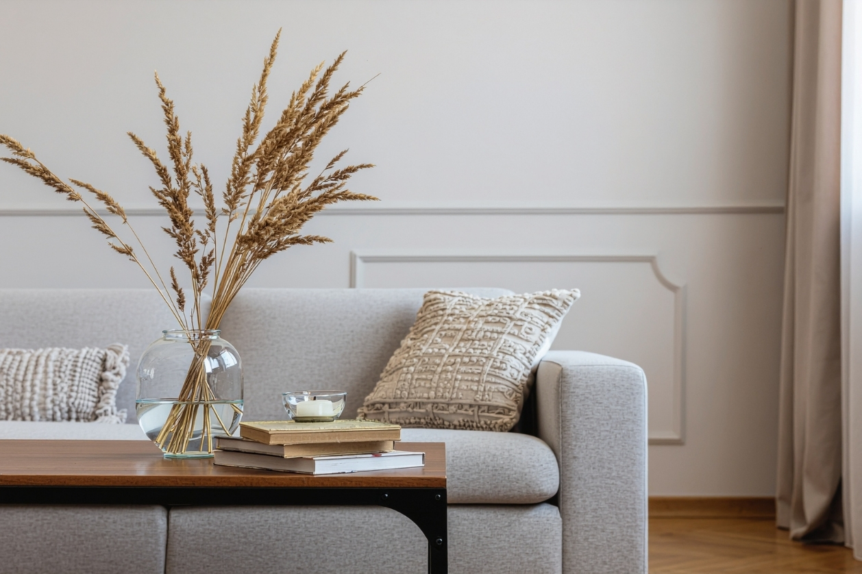 Açık renk silinebilir boya ile boyanmış ferah ve modern bir salon tasarımı